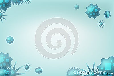 Virus attack or epidemic vector illustration. Frame of microorganisms Vector Illustration