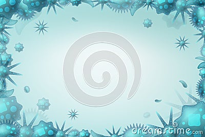 Virus attack or epidemic vector illustration. Frame of microorganisms Vector Illustration