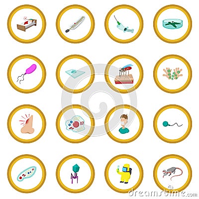 Virus cartoon icon circle Vector Illustration