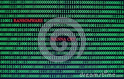Virus code in computer unsecured system. Stock Photo
