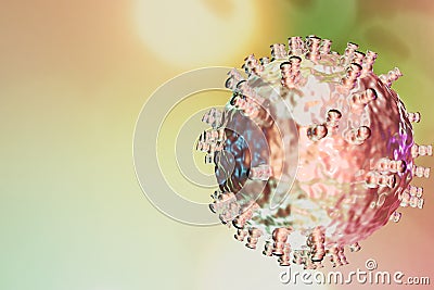 Virus concept t-cell dendritic cell antigen presenting cells cancer cells, virus with receptors, virology concept viral infection Stock Photo