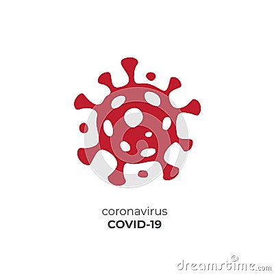 Virus covid-19 vector icon on white background, coronavirus logo concept. Influenza pandemic. Pneumonia disease. Corona virus Vector Illustration