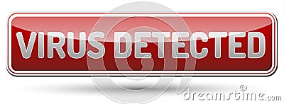 Virus Detected - glossy banner with shadow Vector Illustration