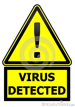 Virus detected. Warning sign Stock Photo