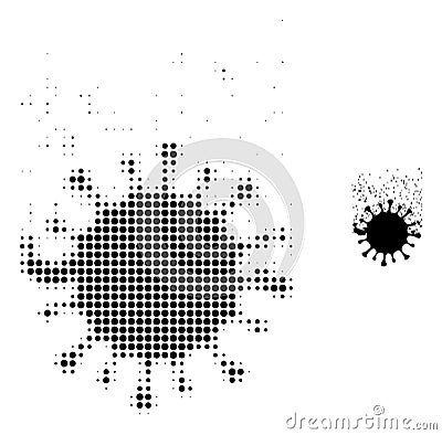 Virus Dissipation Halftone Dot Icon Vector Illustration