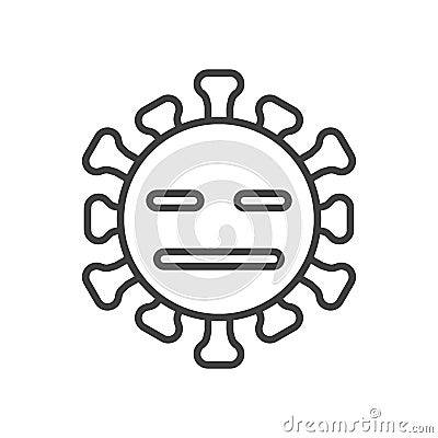 Virus Expressionless Face line icon Vector Illustration