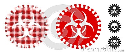 Virus Hazard Halftone and Solid Icon Vector Illustration