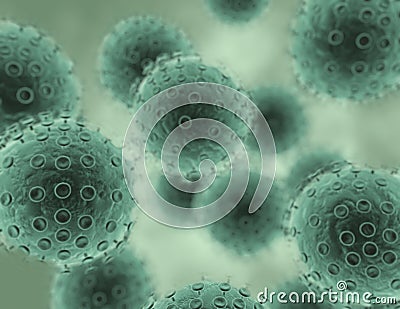 Virus hiv aids cells medical background abstract 3D illustration. Cartoon Illustration
