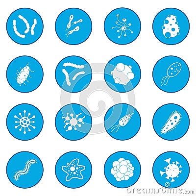 Virus icon blue Vector Illustration