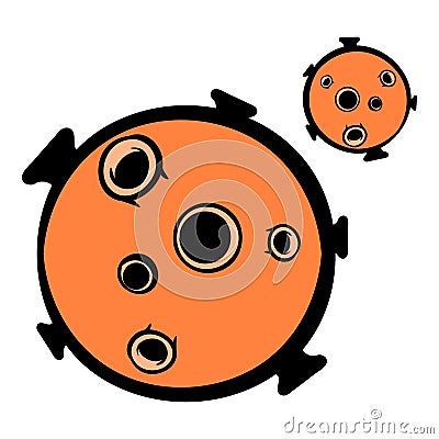 Virus icon, icon cartoon Vector Illustration