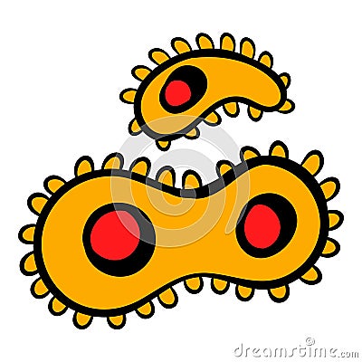 Virus icon, icon cartoon Vector Illustration