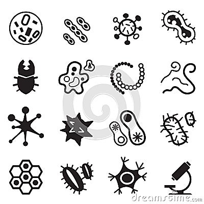 Virus icon Set Vector Illustration