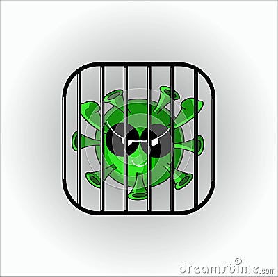 Virus illustration caracter, prison of viruses Vector Illustration