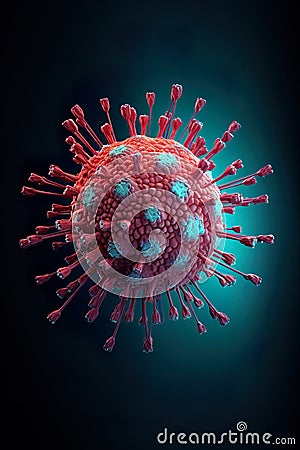 virus illustration offers a microscopic view into the world of microorganisms and biological pathogens. Cartoon Illustration