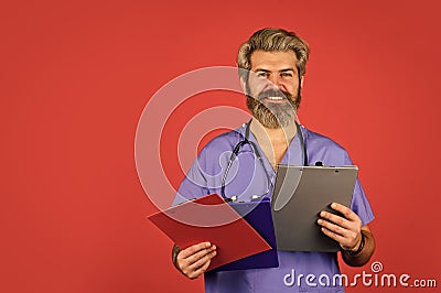 Virus infection bacteria. Hospital department. Hospital admission. Health care. Documents and protocols. Private clinic Stock Photo