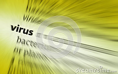 Virus - infective agent - computer code capable of destroying data Stock Photo