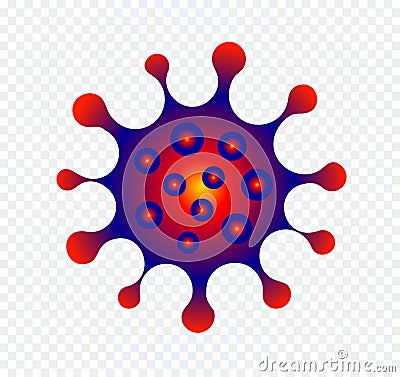 Virus isolated icon. Microbe vector symbol. Computer virus, allergy bacteria, microbiology concept. Disease germ Vector Illustration