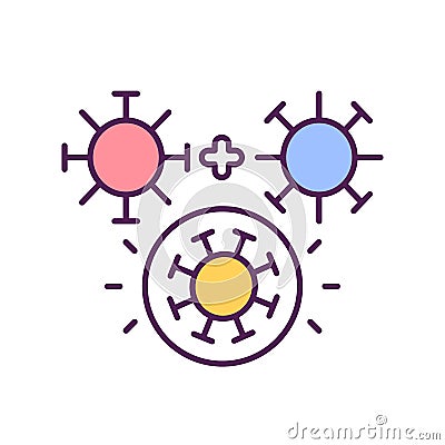 Virus mutation process RGB color icon Vector Illustration