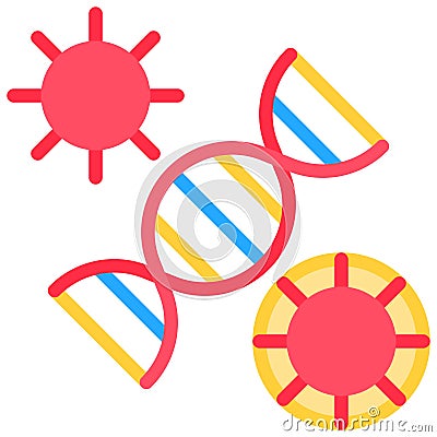 Virus mutation vector illustration, flat style icon Vector Illustration