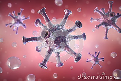 Virus organism under microscope. Stock Photo