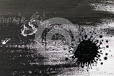 Virus painted on a decorative surface Stock Photo