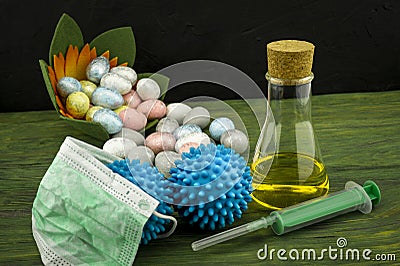 Virus pandemic and celebrating Easter concept Stock Photo