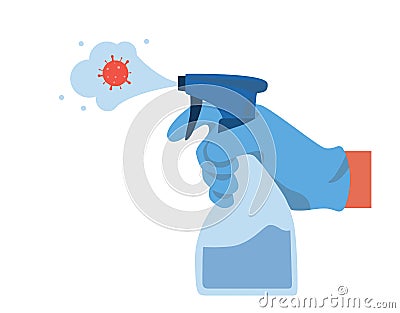 Virus protection. Dangerous viruses and bacteria barrier. Vaccine Vector Illustration