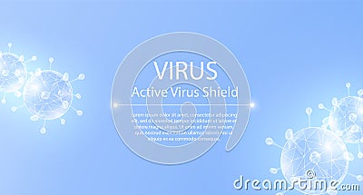 Virus protection, website page template. China Wuhan coronavirus epidemic. 3D models of coronavirus bacteria Vector Illustration