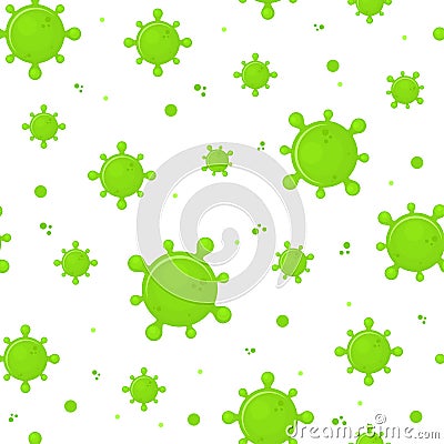 Virus seamless pattern. Infection flat design Vector Illustration