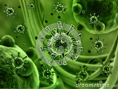 Virus SEM concept Cartoon Illustration