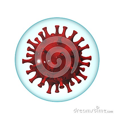 Virus in sphere 3d rendering Stock Photo