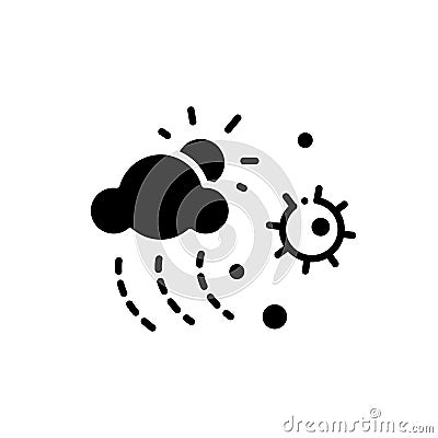 Virus spread with weather glyph icon Vector Illustration