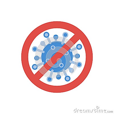 Virus stop icon. Coronavirus protection symbol. Danger bacteria isolated on white background. Stop coronavirus concept Vector Illustration