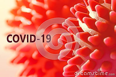 Virus strain macro view - coronavirus infection SARS-CoV-2, worldwide outbreak prevention concept Stock Photo