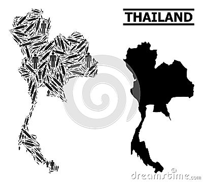Virus Therapy Mosaic Map of Thailand Vector Illustration