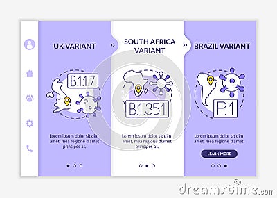 Virus types onboarding vector template Vector Illustration