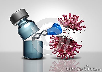 Virus Vaccination Concept Cartoon Illustration