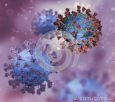 Virus variant, coronavirus, spike protein. Omicron. Covid-19 Stock Photo