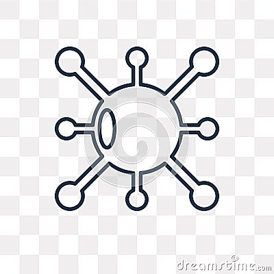 Virus vector icon isolated on transparent background, linear Virus transparency concept can be used web and mobile Vector Illustration