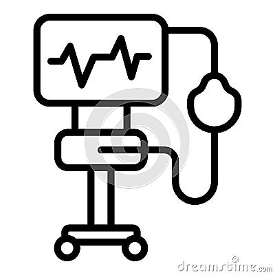 Virus ventilator medical machine icon, outline style Stock Photo