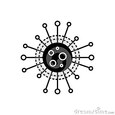 Black solid icon for Virus, bacteria and germs Vector Illustration