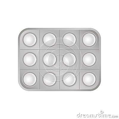 Virus white pill tablet medical help icon vector Vector Illustration