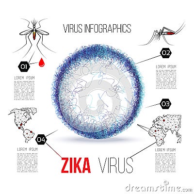 Virus zika vector illustration infographics Vector Illustration