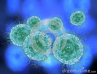 Viruses that cause infection of the body Cartoon Illustration