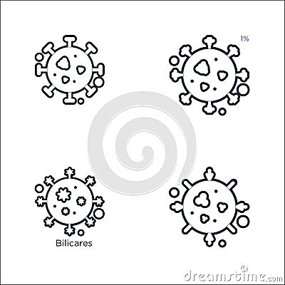 Viruses and diseases line icons. linear set. quality vector line set such as coronavirus, virus, bacillus Vector Illustration