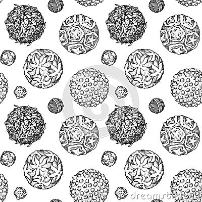 Viruses seamless patten. Scientific hand drawn vector illustration in sketch style. Microscopic microorganisms Vector Illustration