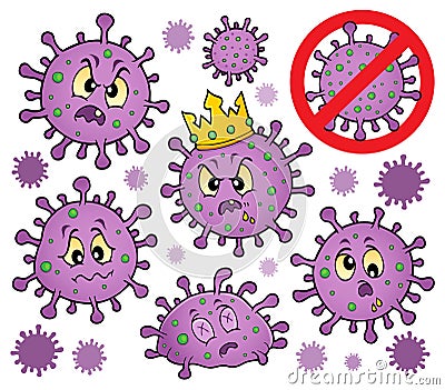 Viruses thematic set 1 Vector Illustration