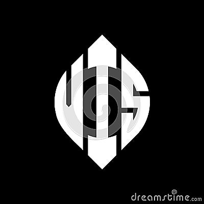 VIS circle letter logo design with circle and ellipse shape. VIS ellipse letters with typographic style. The three initials form a Vector Illustration