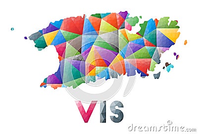 Vis - colorful low poly island shape. Vector Illustration