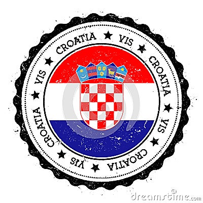 Vis flag badge. Vector Illustration